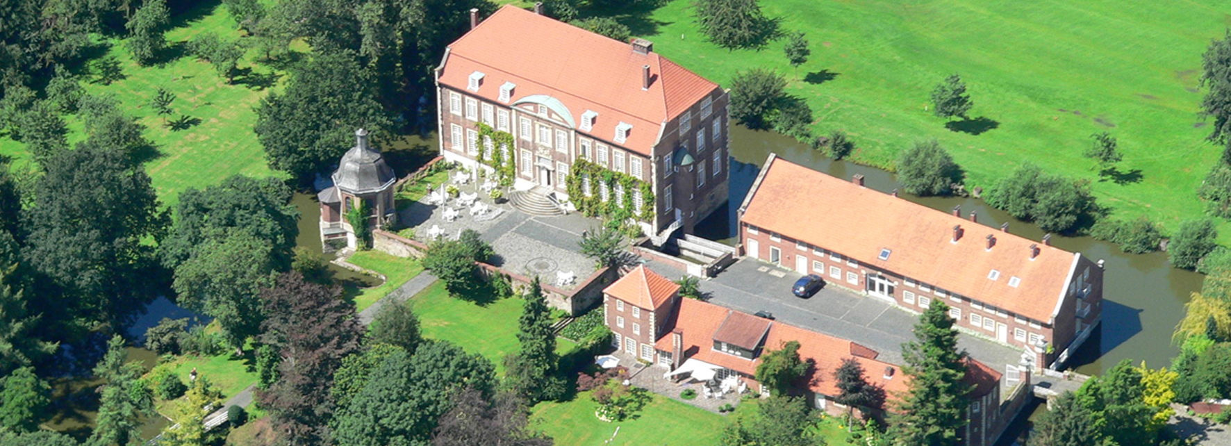 Luftaufnahme von Schloss Wilkinghege